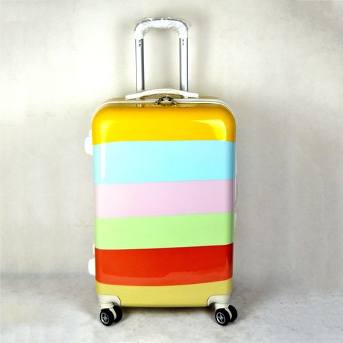 厂家直销时尚男女旅行箱包 韩版pc彩色格子拉杆箱万向轮行李箱图片_19
